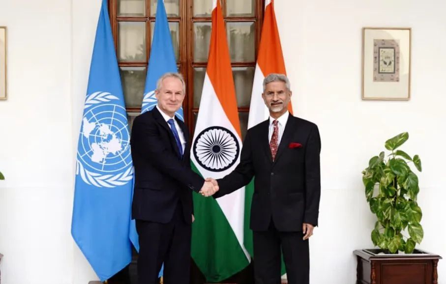 1月30日，印度外长苏杰生会见联合国大会主席克勒希。