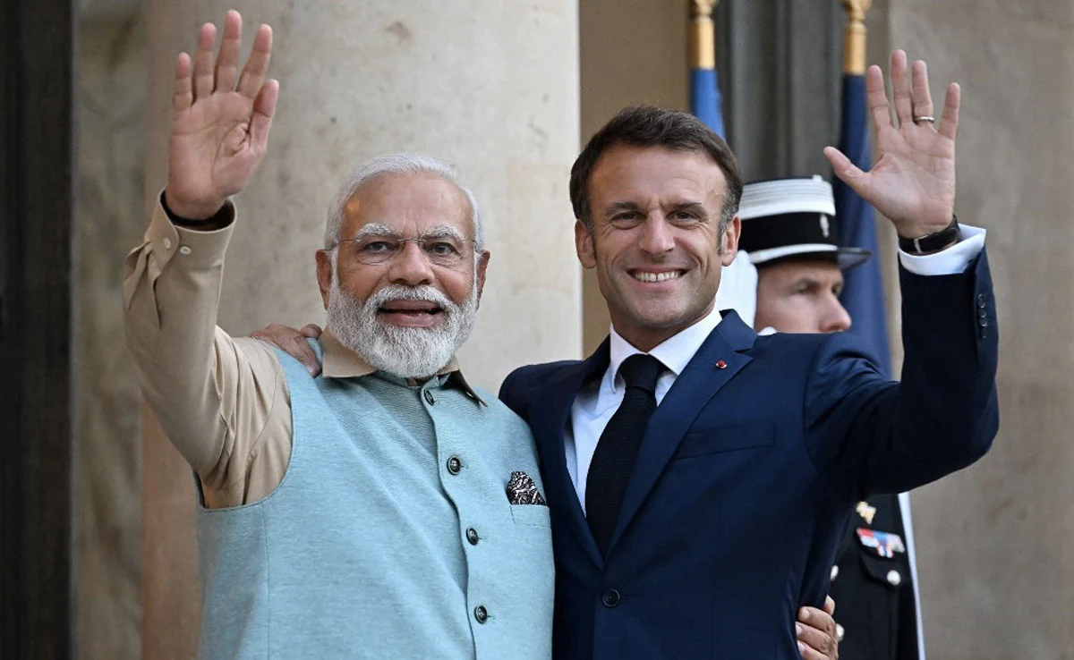 2024年1月24日，印度总理莫迪与法国总统马克龙举行会晤。